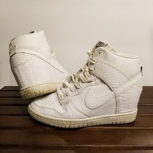 Nike Dunk Sky High White Leather  Croc Sz 5.5